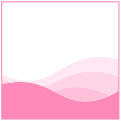 pink square frame bottom bar wave - obrazy, fototapety, plakaty