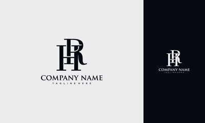 Initial Letter HR or RH Logo,Typography Vector Template design