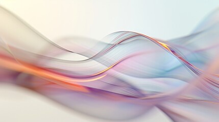 abstract translucent lines with a blurred color gradient on pure white background, uhd image, fine lines, delicate curves, glass as a material, light gray, soft-focus, smooth surfaces,