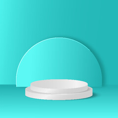 vector green gradient podium background