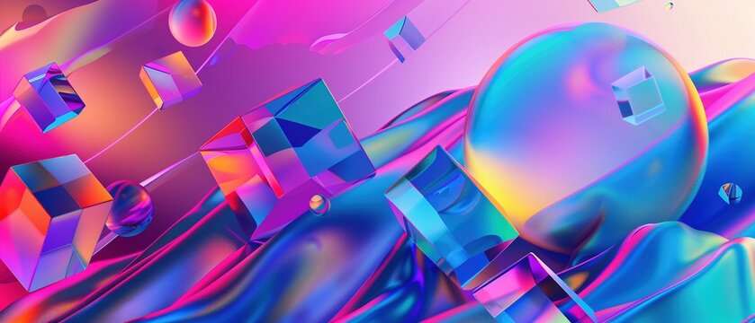 Abstrakter Formen und Muster Hintergrund in Neonfarben 