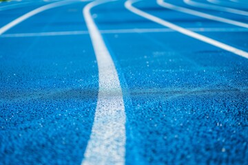 Detailed Texture of Blue Running Track for Athletics