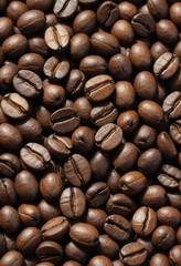 Obraz premium macro coffee beans, in editorial photography