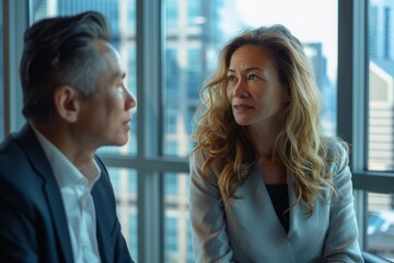 Obraz premium Business Colleagues in Discussion
