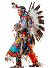 Obraz premium American Indian traditional outfit and decor transparent background