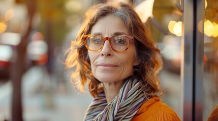 Optometry and Eyewear, vision care for older adults. Sophisticated Elderly Woman with Fashionable Glasses
