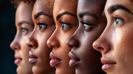 Black women portraits close up beauty diversity - by generative ai