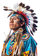 Obraz premium American Indian traditional outfit and decor transparent background