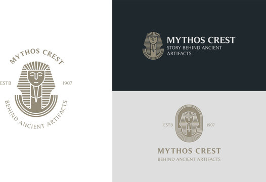 Ancient Egyptian Inspired Logo for Mythos Crest - Pharaoh Illustration