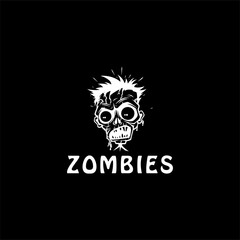 Zombie head logo vector illustration