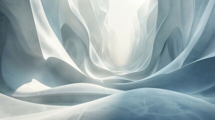 Light and shadow play in a minimalist 3D digital canyon, symbolizing tech challenges