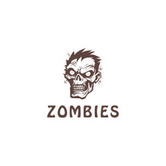 Zombie head logo vector illustration