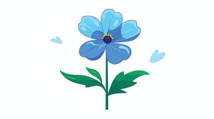 Flower icon digital blue for any design isolated on