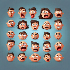 set of funny faces
