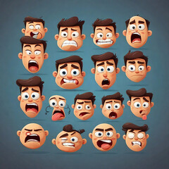 set of funny faces