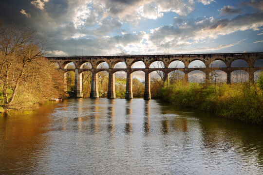 The Viaduct over the Enz River in Bietigheim-Bissingen, Baden-Wuerttemberg, Germany, Europe