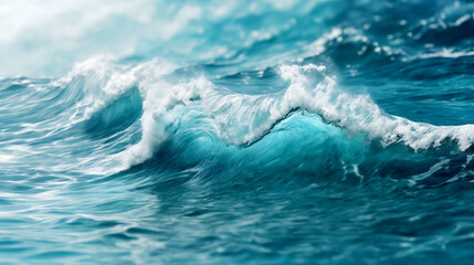 Obraz premium Abstract water ocean wave, blue, aqua, teal texture. Blue and white water wave web banner Graphic Resource as background for ocean wave abstract. Backdrop for copy space text