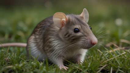 A Rat in Lush Green Grass