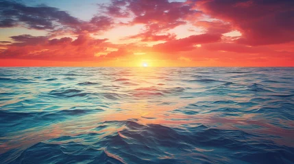 Schilderijen op glas sunset over the sea. © Shades3d