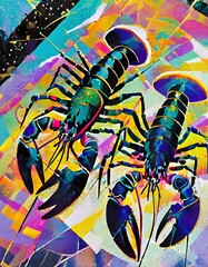 Painting if lobsters 