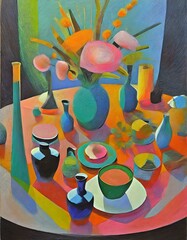 Still life if a dinner party 