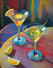 Martinis in a bar 