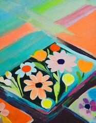 flowers on a wooden table