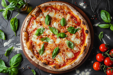 Italian rustic pizza with the ingredients - 783217766