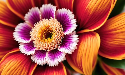 Beautiful Orange and Purple Dahlia Flower