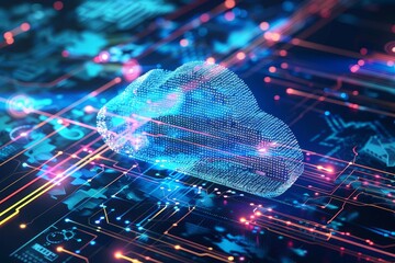 Cloud and edge computing technology concept with cybersecurity data protection system. People choose cloud computing services to upload and store document files of various sizes as needed.