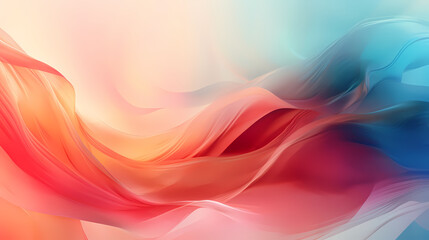 Abstract Colorful Wave Pattern With Smooth Blends of Pink and Blue