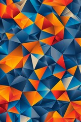 background with Triangle pattern abstract style in blue and orange Vibrant Colors vector design