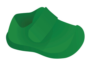 Green  baby shoe. vector illustration