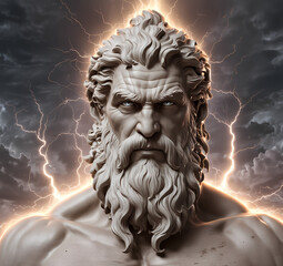 God Zeus in the storm