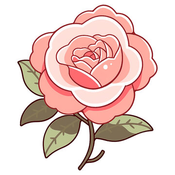 beautiful flower clipart of pink rose on PNG image with transparent background