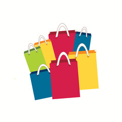 Colorful shopping bags for posters, flyers, website Vector