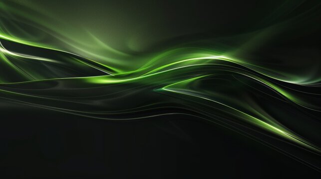 Black background with a green glow, simple lines and smooth curves create a highend feel in the high resolution image