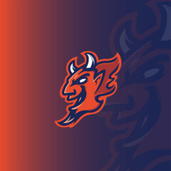 devil mascot esport logo design