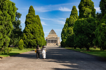 The Shrine of Remembrance in Melbourne, Victoria, Australia.