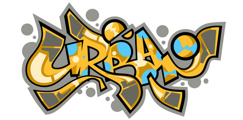 Urban word graffiti text font illustration sticker
