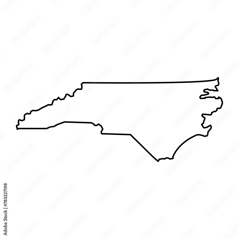 Wall mural North carolina outline map