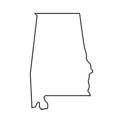 Alabama outline map - 783227396