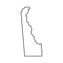 Delaware outline map