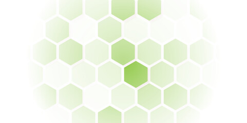Bright white and green mosaic geometric honeycomb vector background illustration