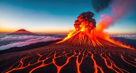 Volcano Eruption - obrazy, fototapety, plakaty
