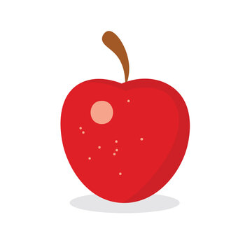 Red cherry fruit icon in flat style, isolated on white background