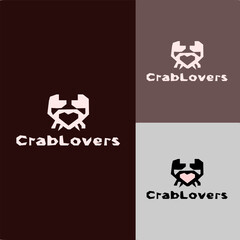 Crab logo vector. Sea food logo vector