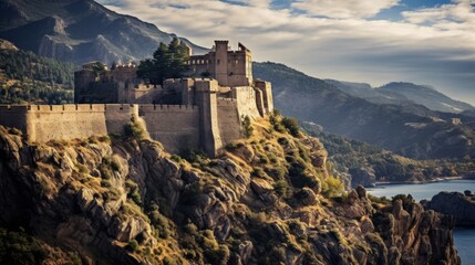 Stronghold atop jagged precipice