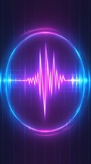 Fototapeta premium Pulsating Soundwave Visualization in Vibrant Neon Gradient