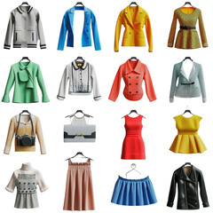 Women's clothing, transparent background, modern fashion choices that create beauty for the body